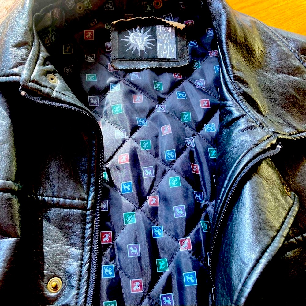( Armani Brand) Gv Emporio Men’s Coat Size Vegan Leather, Large